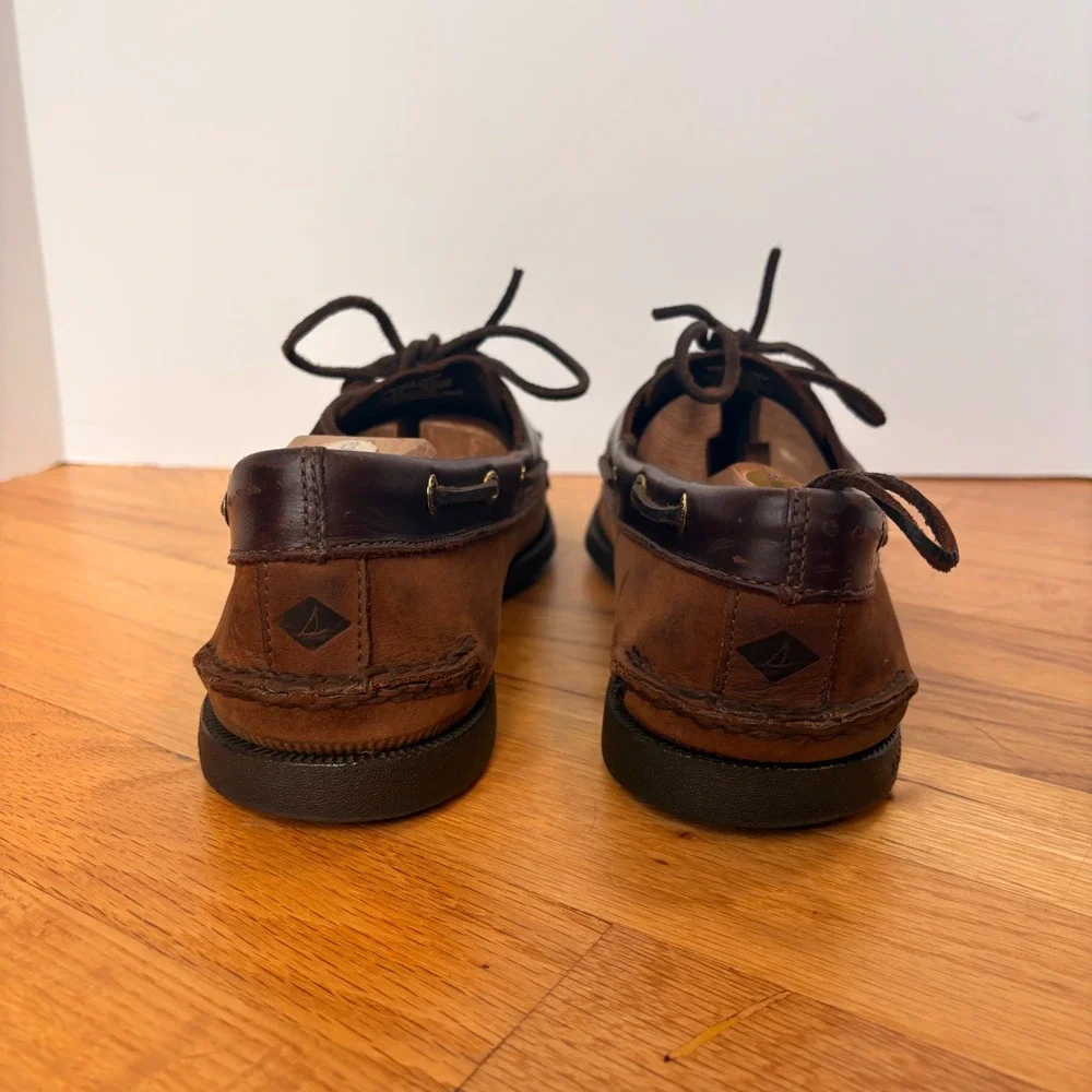 Sperry Top-Sider Authentic Original 2-Eye Brown Leather Boat Shoes Mens 12M